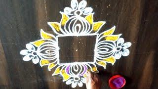 Beautiful Rangoli Dots Kolam | Beautiful Flowers Muggulu Rangoli Design | Sneha Rangoli And Recipes