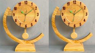 Unique Wooden Pendulum Clock Ideas ///Design A Modern Desk Clock.