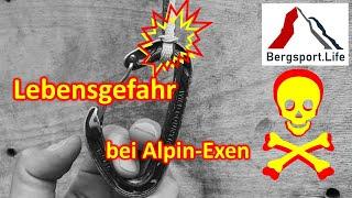 Lebensgefahr bei Alpinexen durch fixierte Karabiner