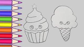 Learn Colors with Easy and Advanced Ice Cream Drawing Painting For Beginners / Rainbow Ice Cream