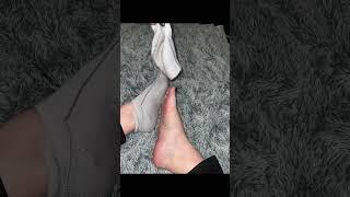 Ankle socks removal and bare feet