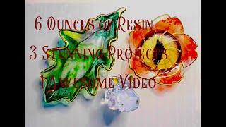 AMAZING Watercolor Effect! 6 Ounces of Resin 3 Stunning Projects 1 Awesome Video #howto #epoxyresin