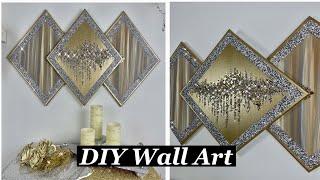 DIY Silver/Gold/EarthTones / Wall Art with Crushed Glass and Glitter 