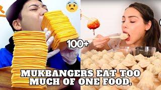 mukbangers eating Too Much of one food | ASMR compilation | lets eat with mukbangers