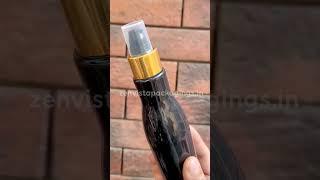 Zenvista Packagings: Empty Black Color Bottle With Gold Plated Black Lotion Pump [ZMK12] 