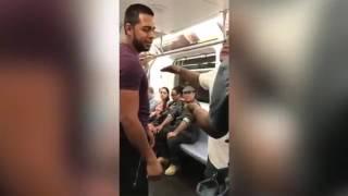 Guy looking for fight with wrong person 'MMA Fighter' in subway