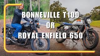 Used Triumph Bonneville T100 vs New Royal Enfield Interceptor 650! Which Retro Twin Wins?