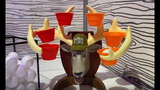 Hasbro Deer Pong game demo - it's just like beer pong, but with a talking deer