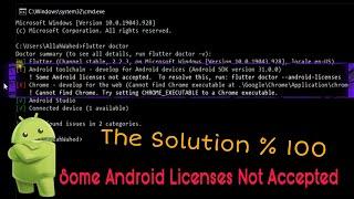 HOW TO FIX : Some Android Licenses Not Accepted  [SOLVED] Flutter Doctor - [Arabic] M E G A_C O D E