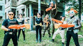 LTT Nerf Mod : [ 1 Hour Nerf War ] Epic Nerf Battle Warriors Nerf Guns Fight Crimer Mask | Who Win?