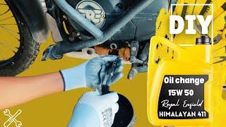 How to change oil in  himalayan 411 || DiY oil change