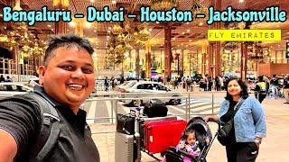 USA EP 01: AirTravel 2024 | Bengaluru to Houston, Texas | Jacksonville, Florida | Roving Couple