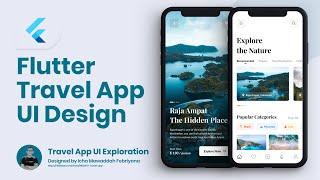 Flutter UI Tutorial - [ PART 1 ] Designing Travel App UI Design | UI Exploration Dribbble