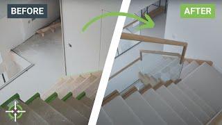 Glass Balustrade Staircase Transformation Before & After | Central Joinery Group