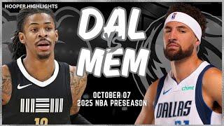 Dallas Mavericks vs Memphis Grizzlies Full Game Highlights | Oct 7 | 2024-25 NBA Preseason