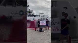 Climate Activists Spray-Paint Walmart Heir’s $300M Yacht