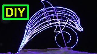 Do-it-yourself glowing dolphin made of wire according to drawings