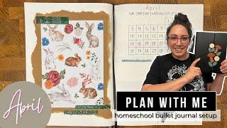 April 2022 homeschool bullet journal setup