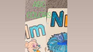 ABC Colors, alphabet flash card. N & M letters