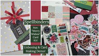 Spellbinders November 2020 "Merry Wishes" Card Kit Unboxing and Card Making Demo!