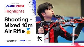 FIRST GOLD MEDAL! | 10m Air Rifle Mixed Teams Highlights | Paris 2024 Olympics | #Paris2024