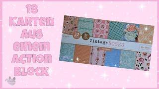  18 Karten aus einem Action Block  Vintage Roses