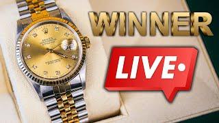 FREE ROLEX DATEJUST WINNER ANNOUNCED - LIVE!