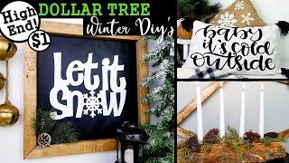 $1 HIGH END DOLLAR TREE WINTER DIY'S | WINTER HOME DECOR IDEAS