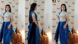 Saree draping.||western style saree draping.||Apexa NaikPatel