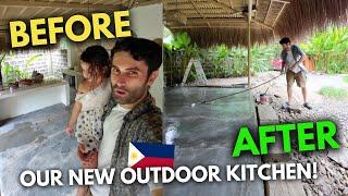 How We Painted the Concrete Floor of Our New Outdoor Kitchen in Philippines | Before & After