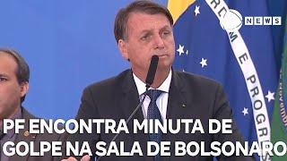 Polícia Federal encontra minuta de golpe em sala de Bolsonaro