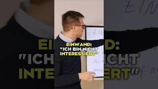 Einwand: „Ich bin nicht interessiert“  du sagst #einwandbehandlung #verkaufstraining  #coldcalling