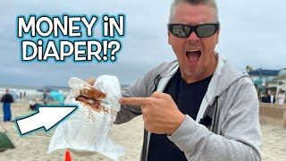 Money Prank at Beach! In Diaper?!