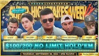 SUPER HIGH STAKES WEEK! $100/200! Peter, Britney, 3Coin, Steve, David, Ryan - Commentary by Stapes