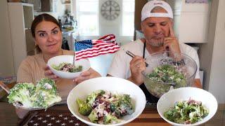 Brits Discover Broccoli Salad for the first time! (I'm Not Convinced)