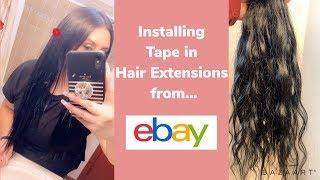 EBAY HAIR EXTENSIONS | at home tape in hair extensions 2019