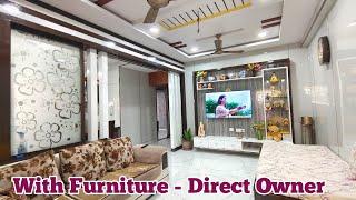 67 Lakhs - With Furniture - 1210 Sq.ft Fully Furnished 2BHK Flat For Sale in Hyderabad - 3Years Old