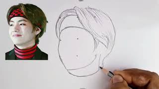 How to draw BTS V Kim taehyung  step by step