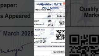 Qualified GATE 2022 Maths in 1st attempt with AIR 688 #csir #gate #exam