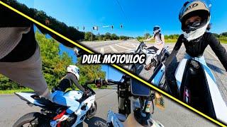 I PUT A MIC ON MY GIRLFRIEND... (DUAL MOTOVLOG #1)