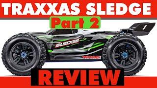 Traxxas Sledge Review Part 2 - Pinion & Tire Balance Upgrades on 4S Lipo