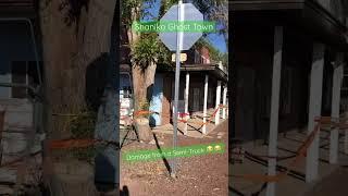 Damage in historic Shaniko, OR! A semi-truck drive into the building  #ghosttown #shaniko