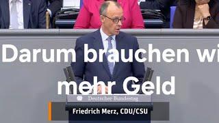 Merz zum Sondervermögen und Grünen Bestechung