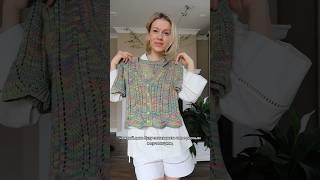 Стилизую вязаный топ с узором Ракушки #knitting #вязаниеспицами #описаниевязания #вязание #спицы