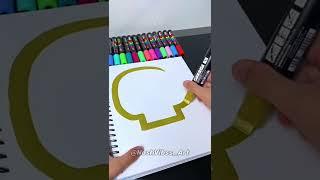 Drawing, But The Gold Marker is HUGE! Very Satisfying! (#Shorts)