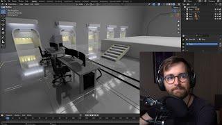 Speed modeling a sci-fi room in 1 hour in Blender 4.2!