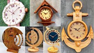 6 Beautiful Wooden Clock Models For Biginner //// DIY Simple Art Wooden Clock At Home.