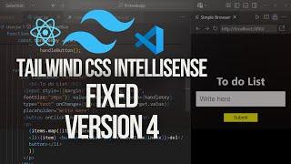 Tailwind CSS IntelliSense V4 not Working With  React 2025 New Fixed