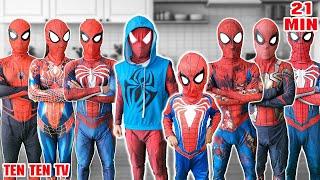 Hey 8 RED SPIDER-MAN, Take Nerf Gun And Go To Trainning! + MORE