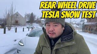 REAR WHEEL DRIVE Tesla Model 3 vs SNOWY HILLS